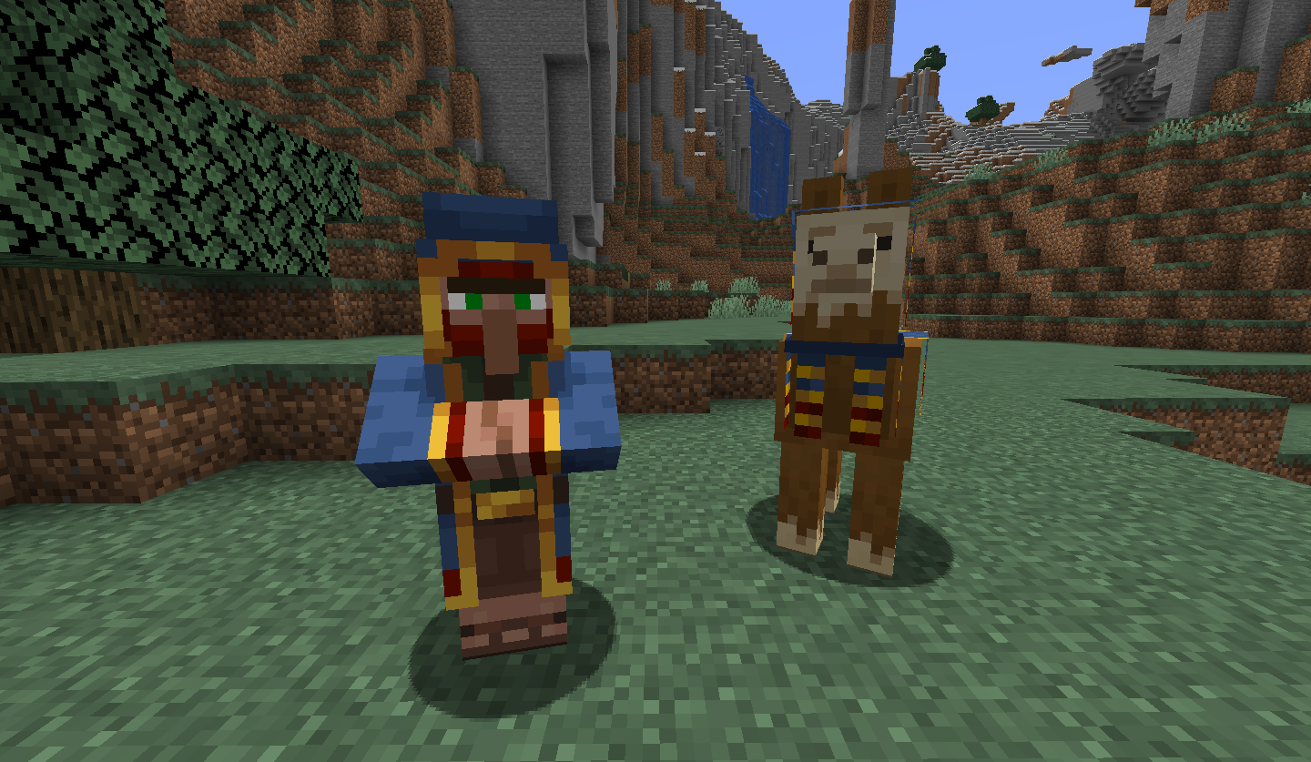 Trader and llama - เนื้อหา Village & Pillage ใน Minecraft 1.14