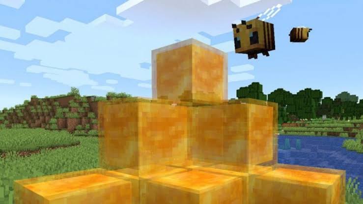 Honey Block - เนื้อหา Buzzy Bees ใน Minecraft 1.15