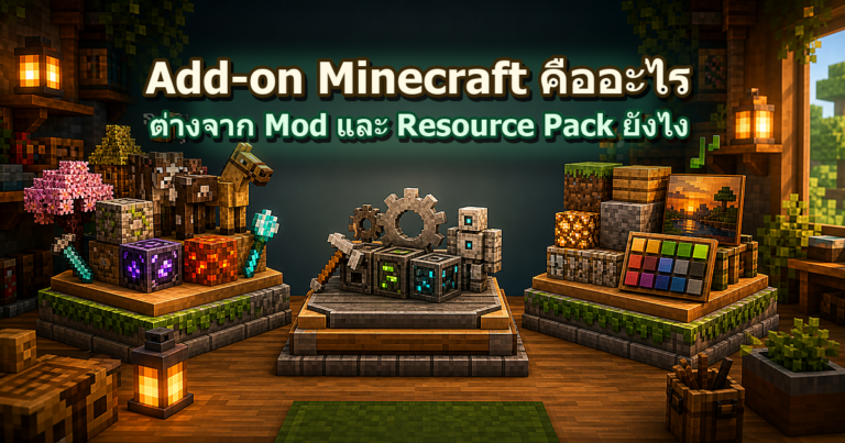 ปก Add-on Minecraft คืออะไร ต่างจาก Mod และ Resource Pack ยังไง