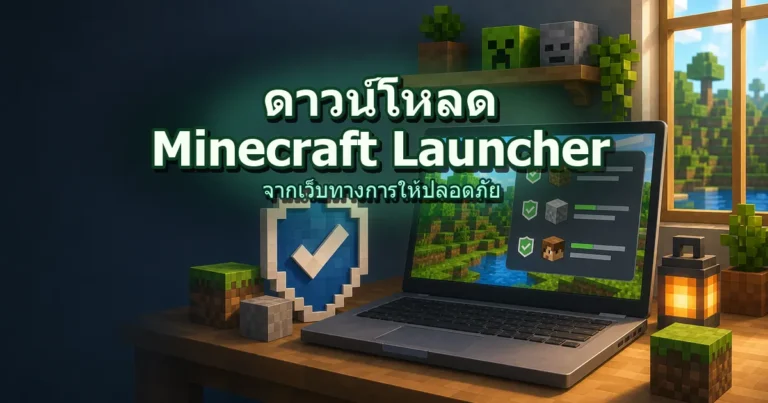 ปกดาวน์โหลด Minecraft Launcher จากเว็บทางการให้ปลอดภัย