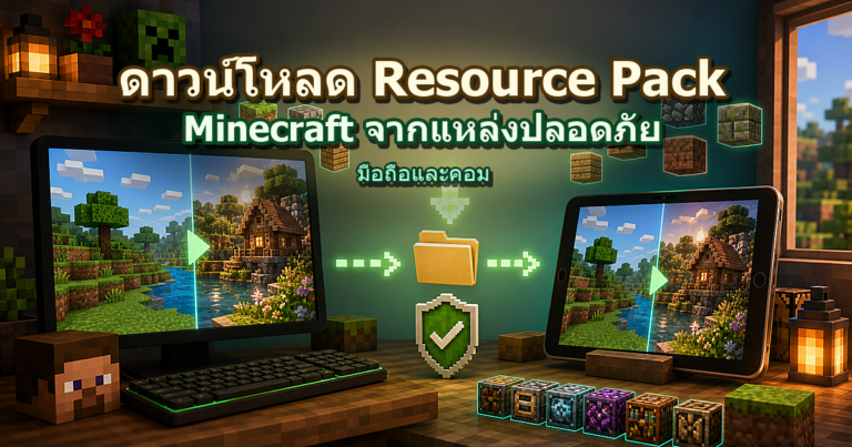 ปกดาวน์โหลด Resource Pack Minecraft จากแหล่งปลอดภัย