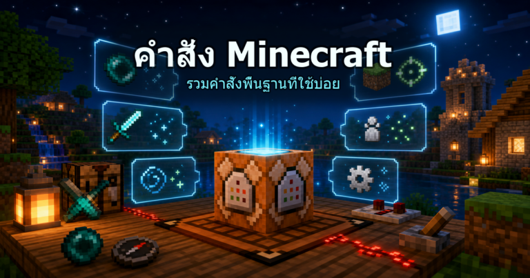 ปกคำสั่ง Minecraft ภาษาไทย รวมคำสั่งพื้นฐาน