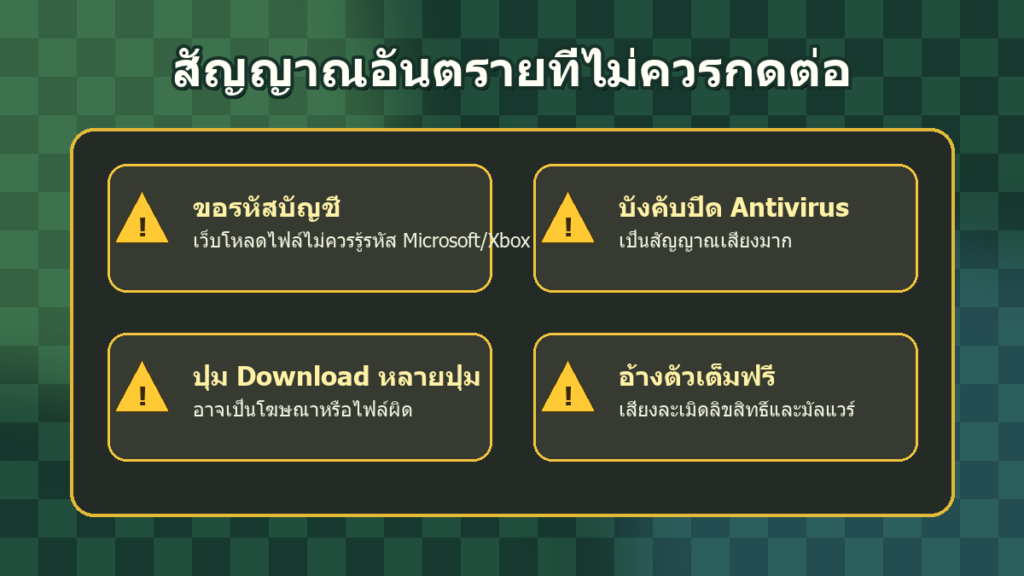สัญญาณอันตรายก่อนโหลด Mod Add-on Resource Pack Minecraft