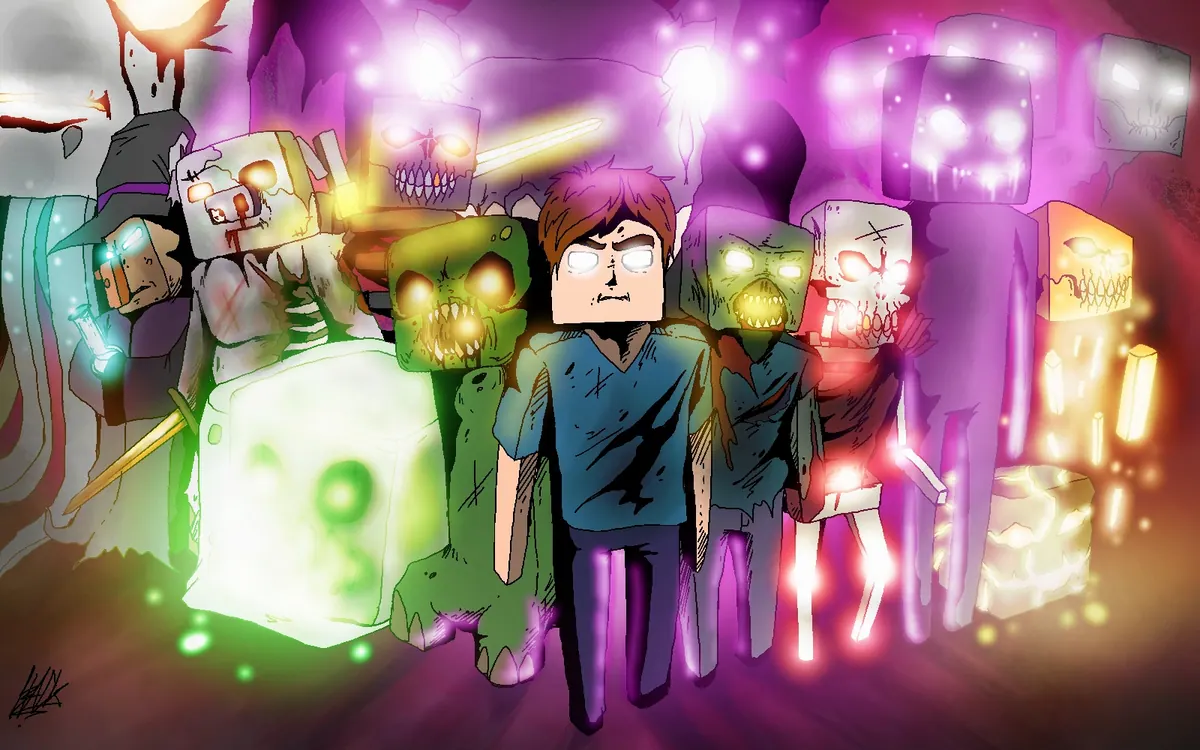 Monster ALLSTAR : Wallpaper Minecraft ภาพพื้นหลัง Minecraft แนวนอน
