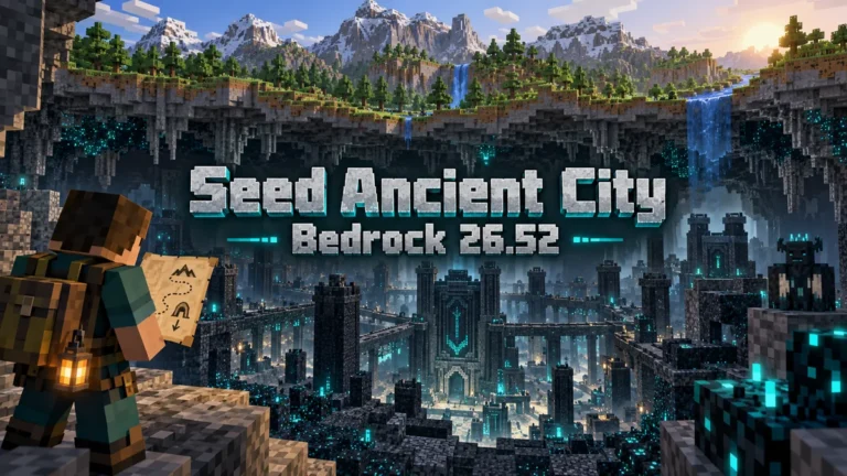 ภาพประกอบ AI คู่มือ Seed Ancient City Bedrock 26.52 ไม่ใช่ภาพของ Seed ที่ตรวจ